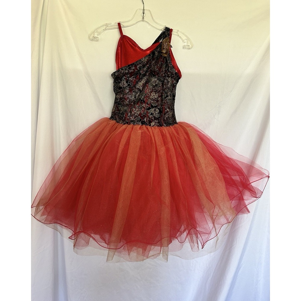Curtain Call Dance Ballet Tutu Red And Black Costume Child XL Halloween Theater